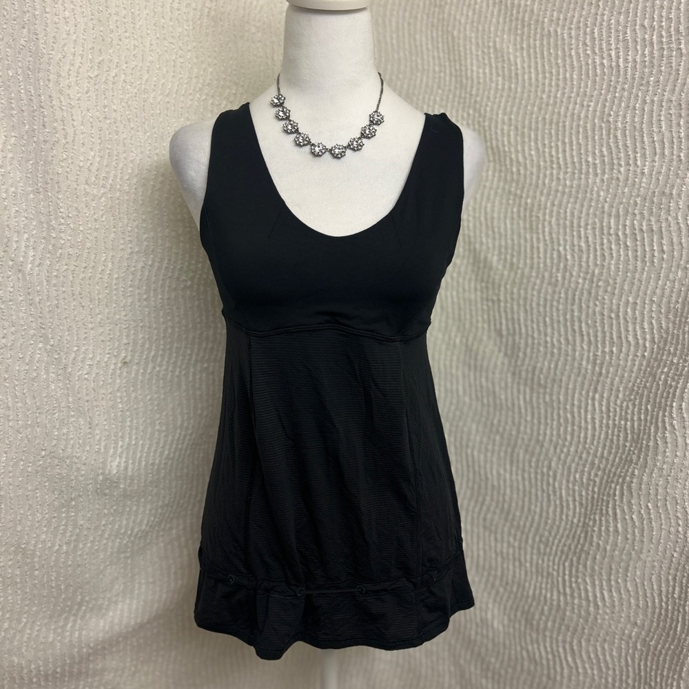 Lululemon Black Hustle & Bustle Tank Size 6 Light Luxtreme Activewear Gym Yoga